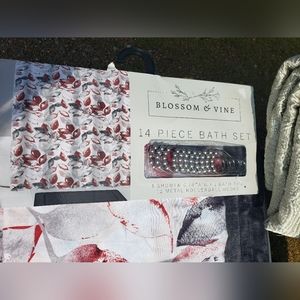 Shower curtain and bath mat